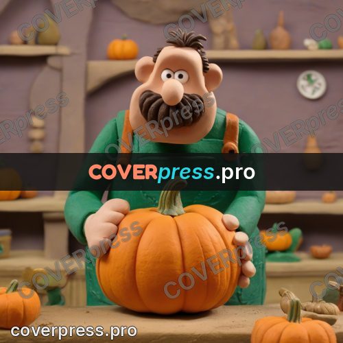 Clay figurine: man with a big pumpkin