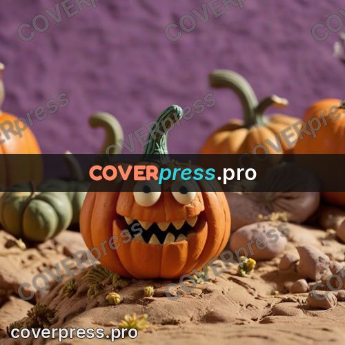 Clay figurine: pumpkin with a carved face