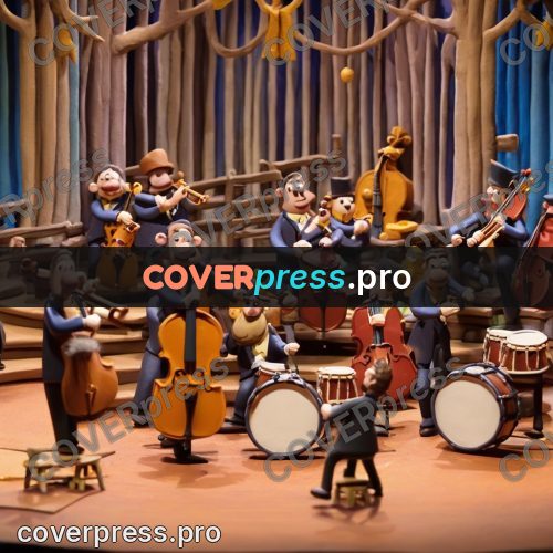 Clay figurine: orchestra of musicians on stage