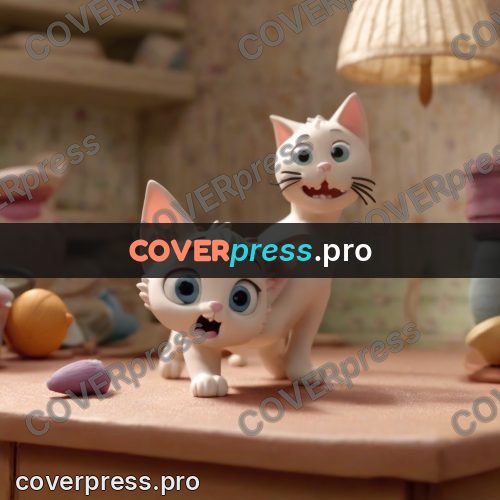 Clay figurine: kitten standing in a room