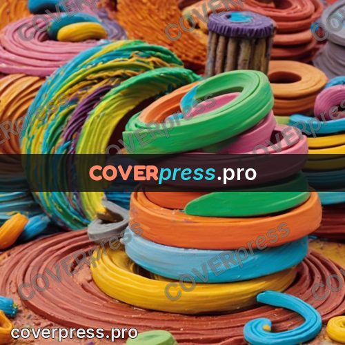 Clay figurine: coloured coils and rings