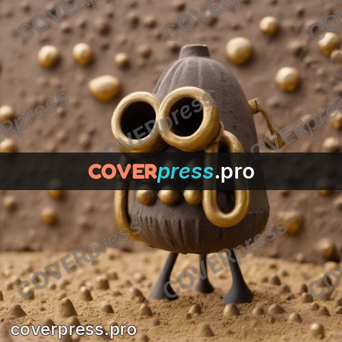 Clay figurine: gold horn with eyes