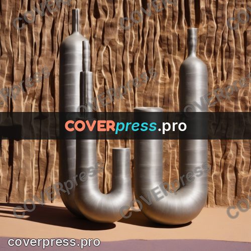 Clay figurine: metal pipes by a wall