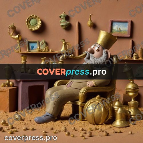 Clay figurine: musician with a large horn