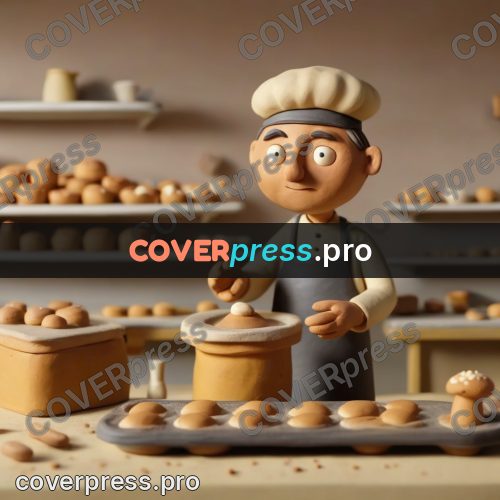 Clay figurine: baker in an apron with bread