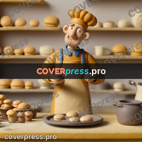 Clay figurine: baker in an apron with bread