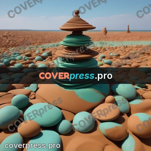 Clay sculpture: tower of round stones