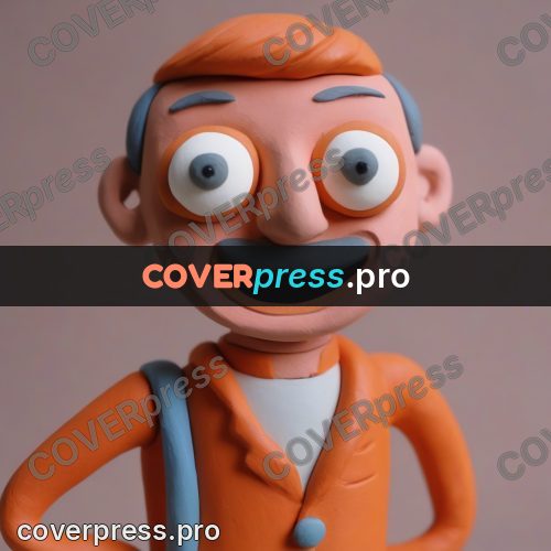 Clay sculpture: little man in an orange jacket