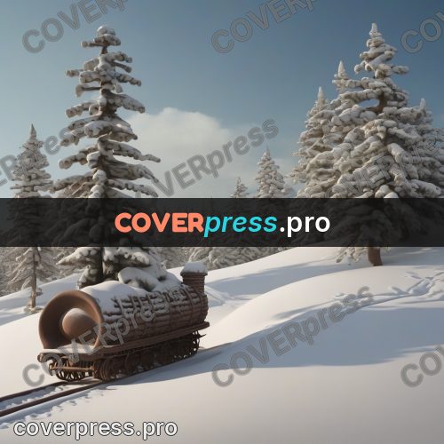 Clay sculpture: snow covered firs on a slope