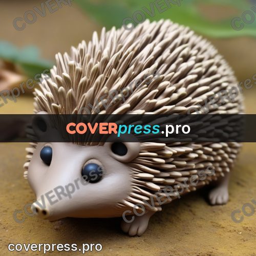 Clay sculpture: hedgehog with a spiny back