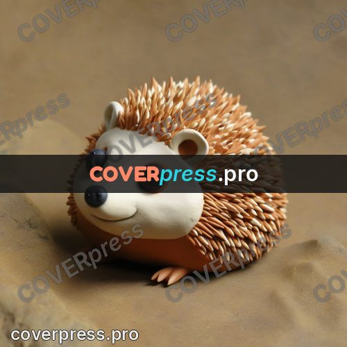 Clay sculpture: hedgehog with a spiny back