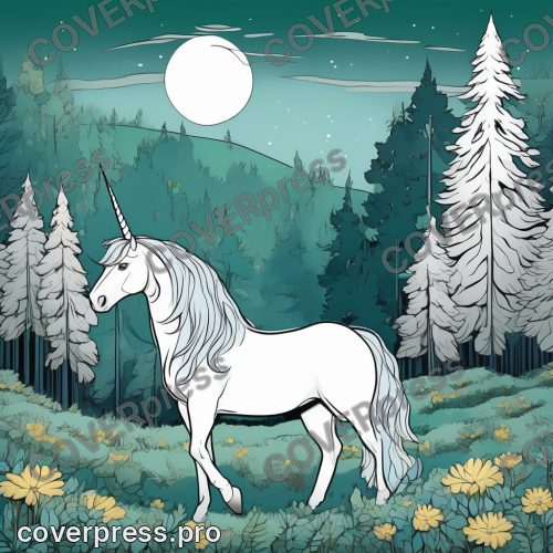 Аниме иллюстрация с заливкой: дракон, замок и грифон