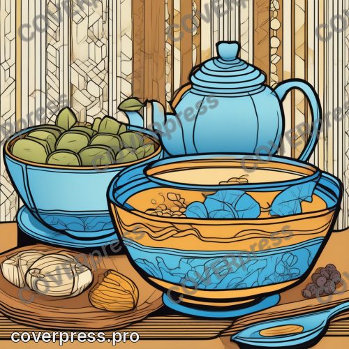 Аниме иллюстрация с заливкой: чайник, чашка и самовар