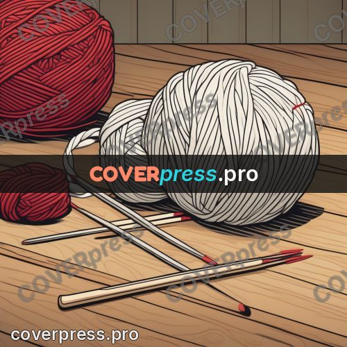 Flat colour anime illustration: balls of yarn on the floor