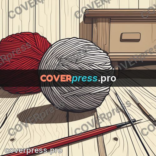 Flat colour anime illustration: balls of yarn on the floor