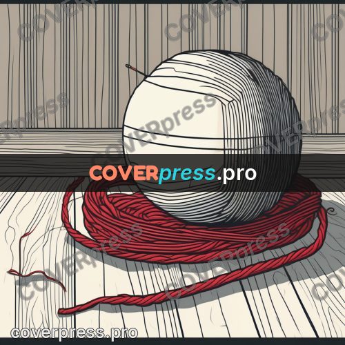 Flat colour anime illustration: balls of yarn on the floor