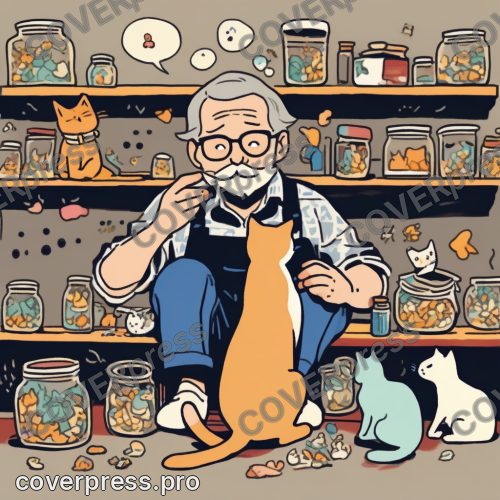 В стиле Комикс-Лайф: хозяин, тяжело вздохнув, начинает аккуратно собирать осколки в совок