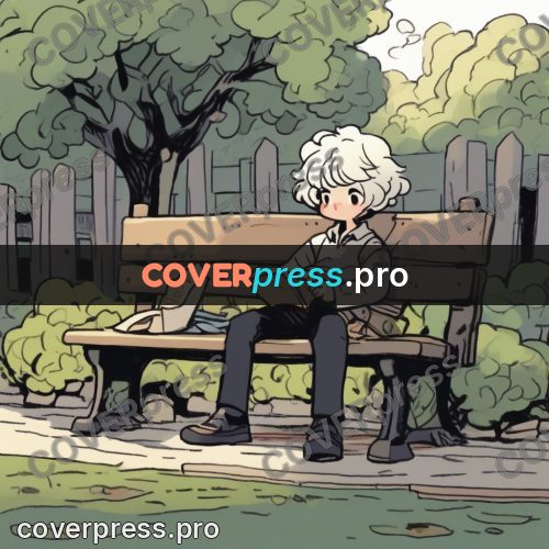 Comic style drawing: hero sitting on a bench