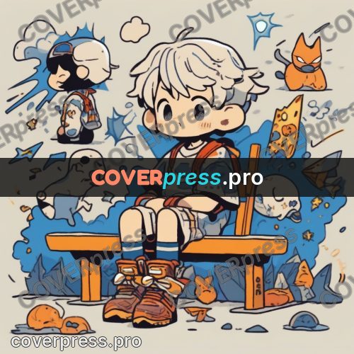 Comic style drawing: hero sitting among small creatures