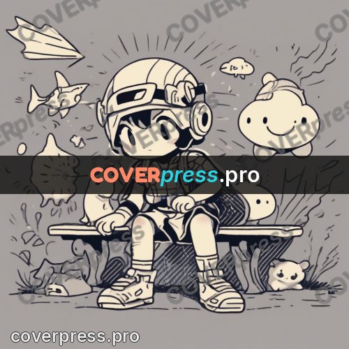 Comic style drawing: hero sitting among small creatures