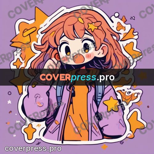 Comic style drawing: girl in a jacket with stars