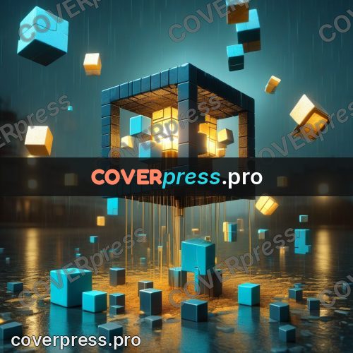 Geometric 3d artwork: glowing cube in the dark