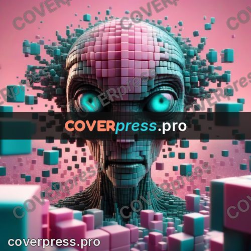 Geometric 3d artwork: alien with huge eyes