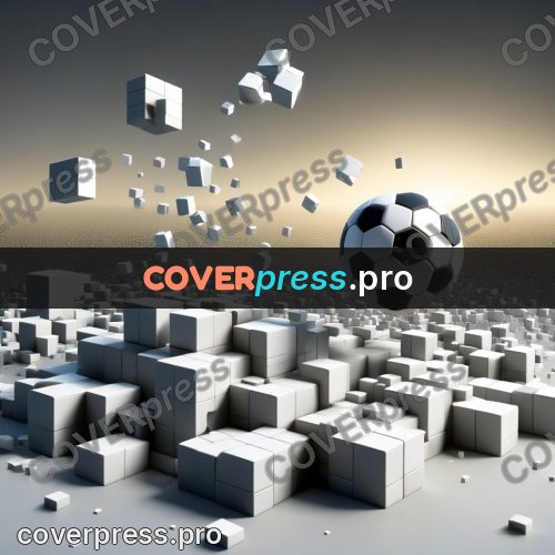 Geometric 3d artwork: black and white ball of blocks