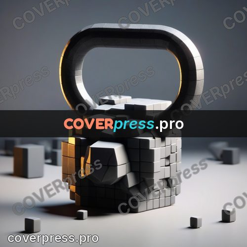 Geometric 3d artwork: kettlebell with a thick handle
