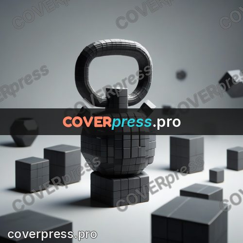 Geometric 3d artwork: kettlebell with a thick handle