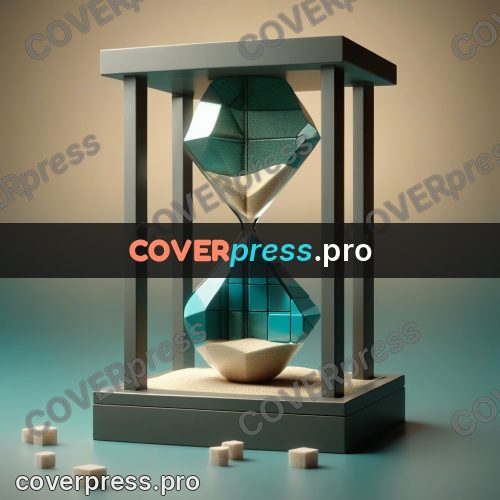 Geometric 3d artwork: hourglass on a stand