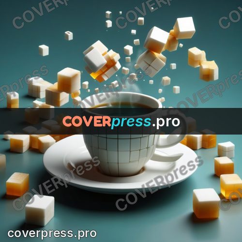 Geometric 3d artwork: cup of coffee on a saucer