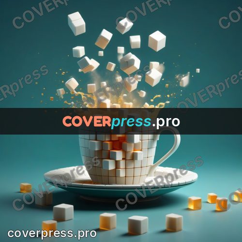 Geometric 3d artwork: cup of coffee on a saucer