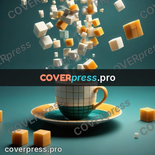 Geometric 3d artwork: cup of coffee on a saucer