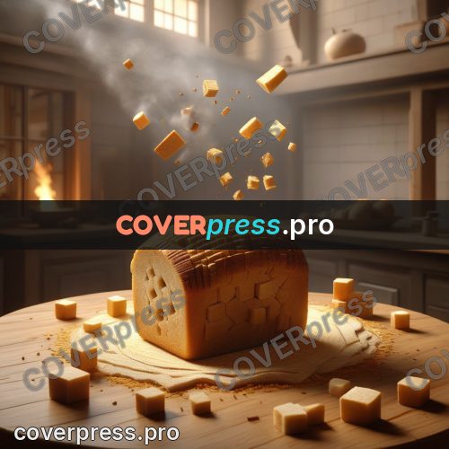 Geometric 3d artwork: loaf of bread on a board