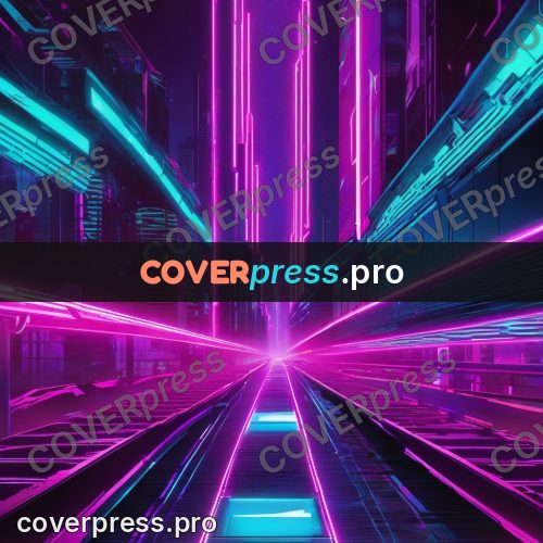 Cyberpunk illustration: neon road running into the distance