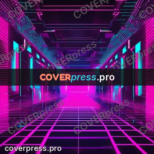 Cyberpunk illustration: neon corridor with an arch