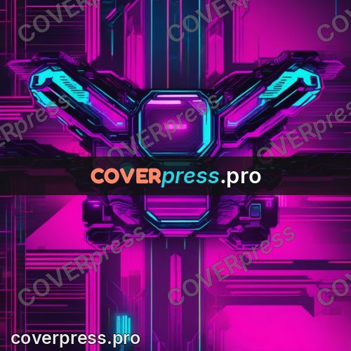 Cyberpunk illustration: neon structure in the middle