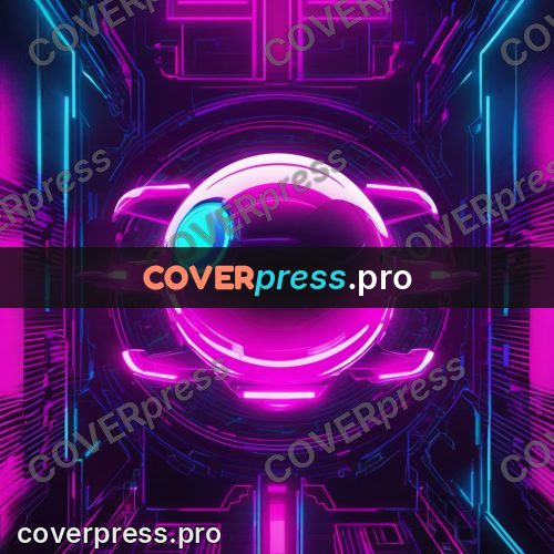 Cyberpunk illustration: glowing sphere in a ring