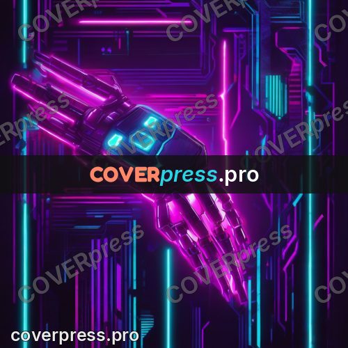 Cyberpunk illustration: mechanical arm with joints