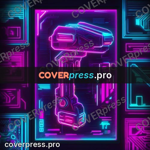 Cyberpunk illustration: mechanical arm with joints