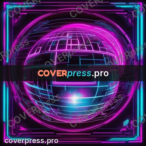 Cyberpunk illustration: dark sphere in neon light