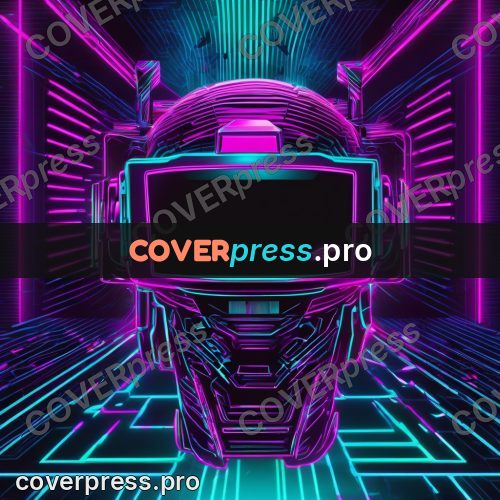 Cyberpunk illustration: figure in a visored helmet