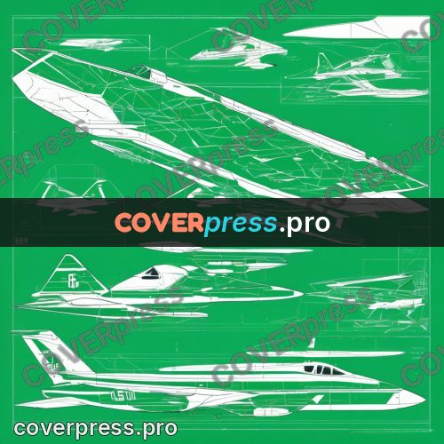 Cyberpunk illustration: white aircraft on green