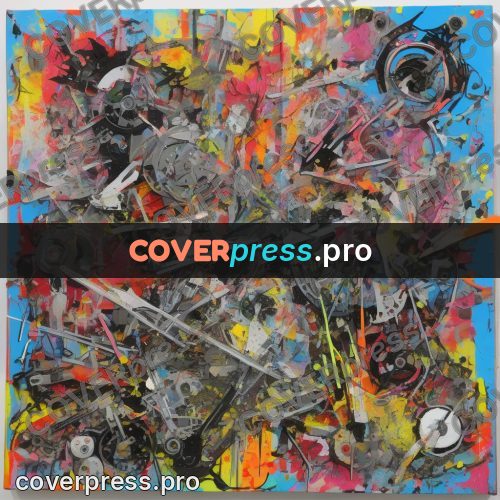 Mixed media illustration: burst of parts at the centre