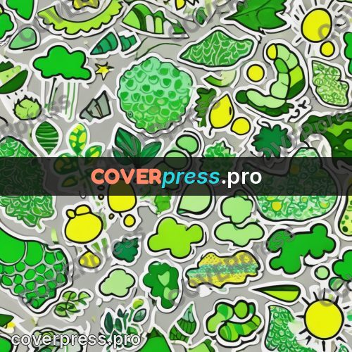 Doodle drawing: green leaves and fruit