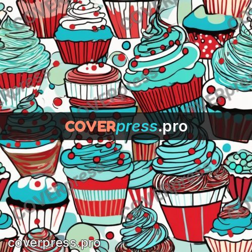 Doodle drawing: cupcakes with cream swirls