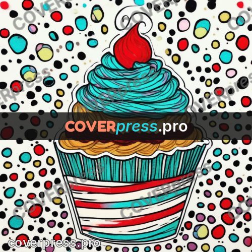 Doodle drawing: cupcakes with cream swirls