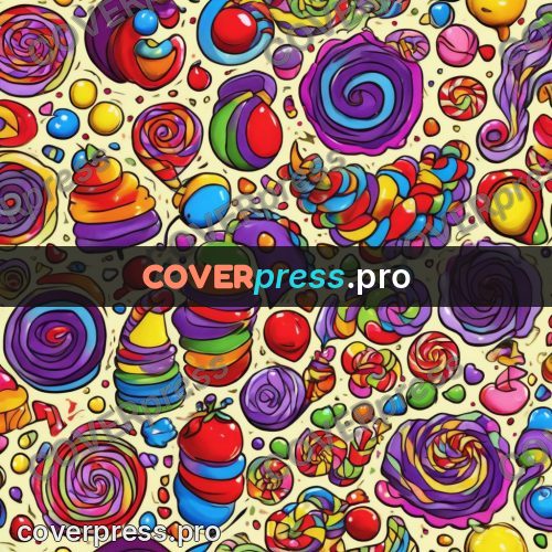 Doodle drawing: sweets and lollipops scattered