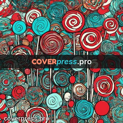 Doodle drawing: lollipops with spiral swirls